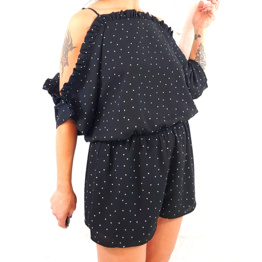 SUGAR+LIPS POLKA DOT SHORTS ROMPER (249)